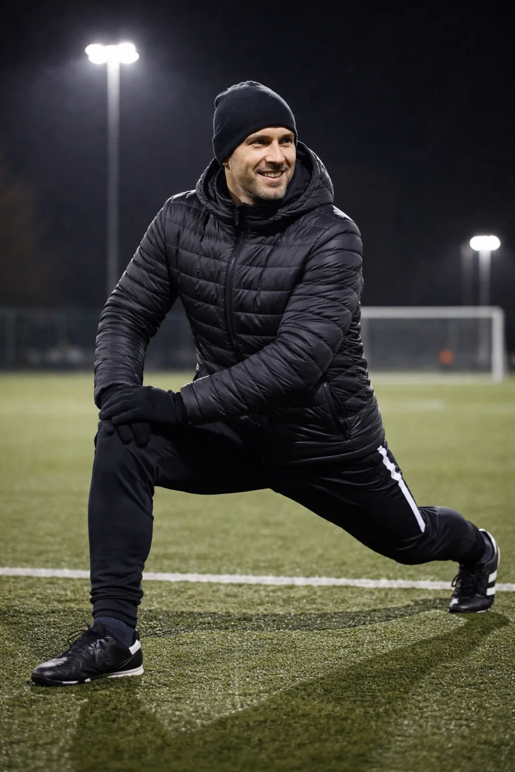 Kinder dehnen sich vor dem Fußballtraining